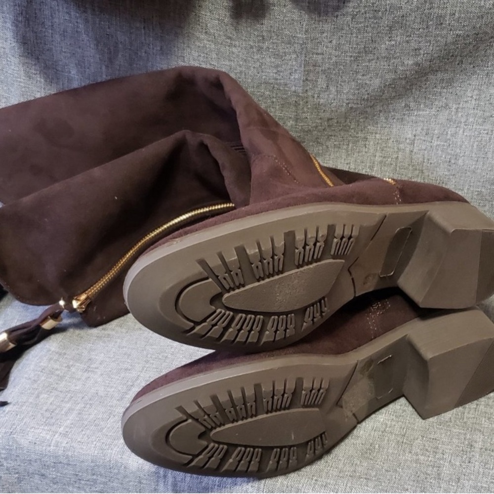 Womens GC Boots Brown Faux Suede
Full Zip With Tassel - Picture 8 of 10